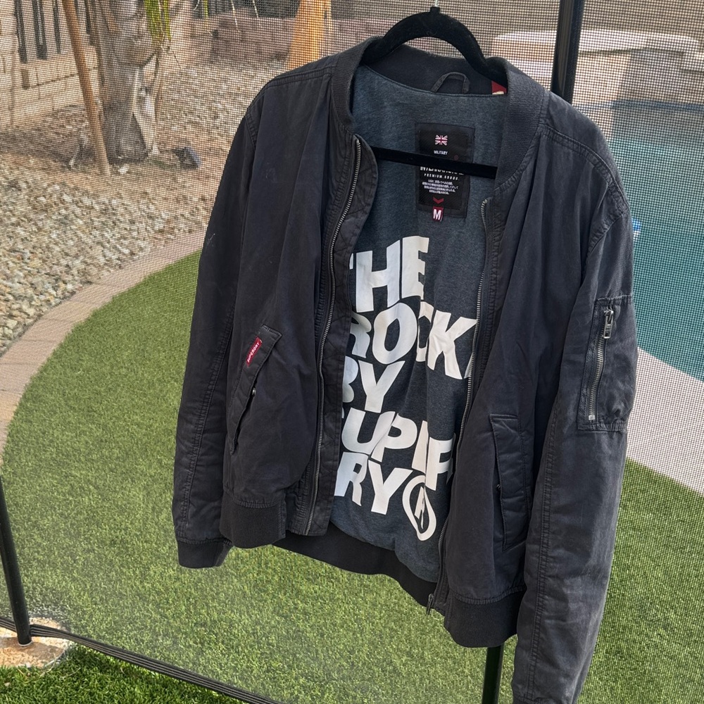 Superdry Charcoal Bomber Jacket